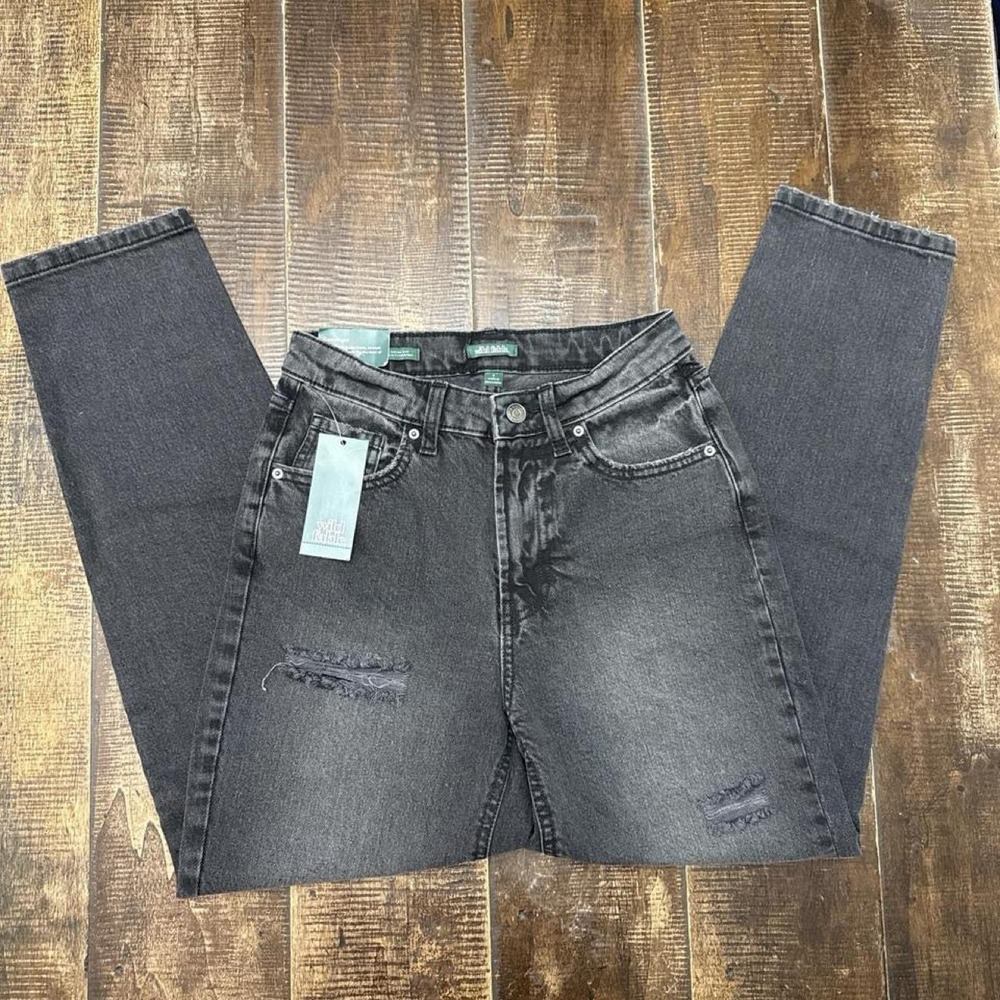 Wild Fable High Rise Tapered Ripped Mom Jeans Easy Rigid
